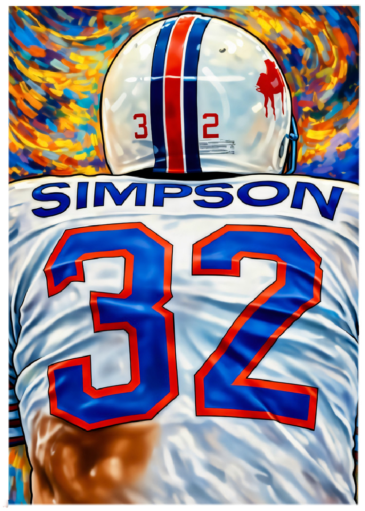 OJ SIMPSON * Buffalo Bills * FOOTBALL * Illustrated Art Card * ATC ACEO