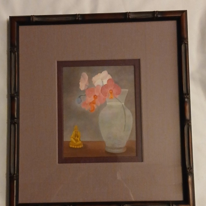 Cherie Glasco Signed “Orchid Offering I” Framed Matted Inkjet Print 2009