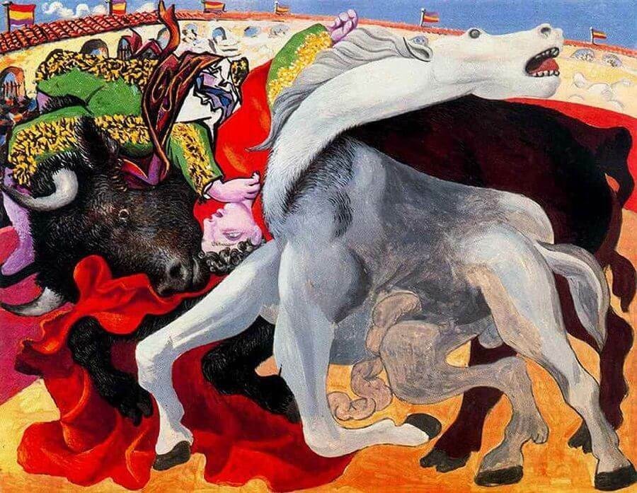 1933 Bullfight, Death of the Toreador, by Picasso Home Decor PRINT