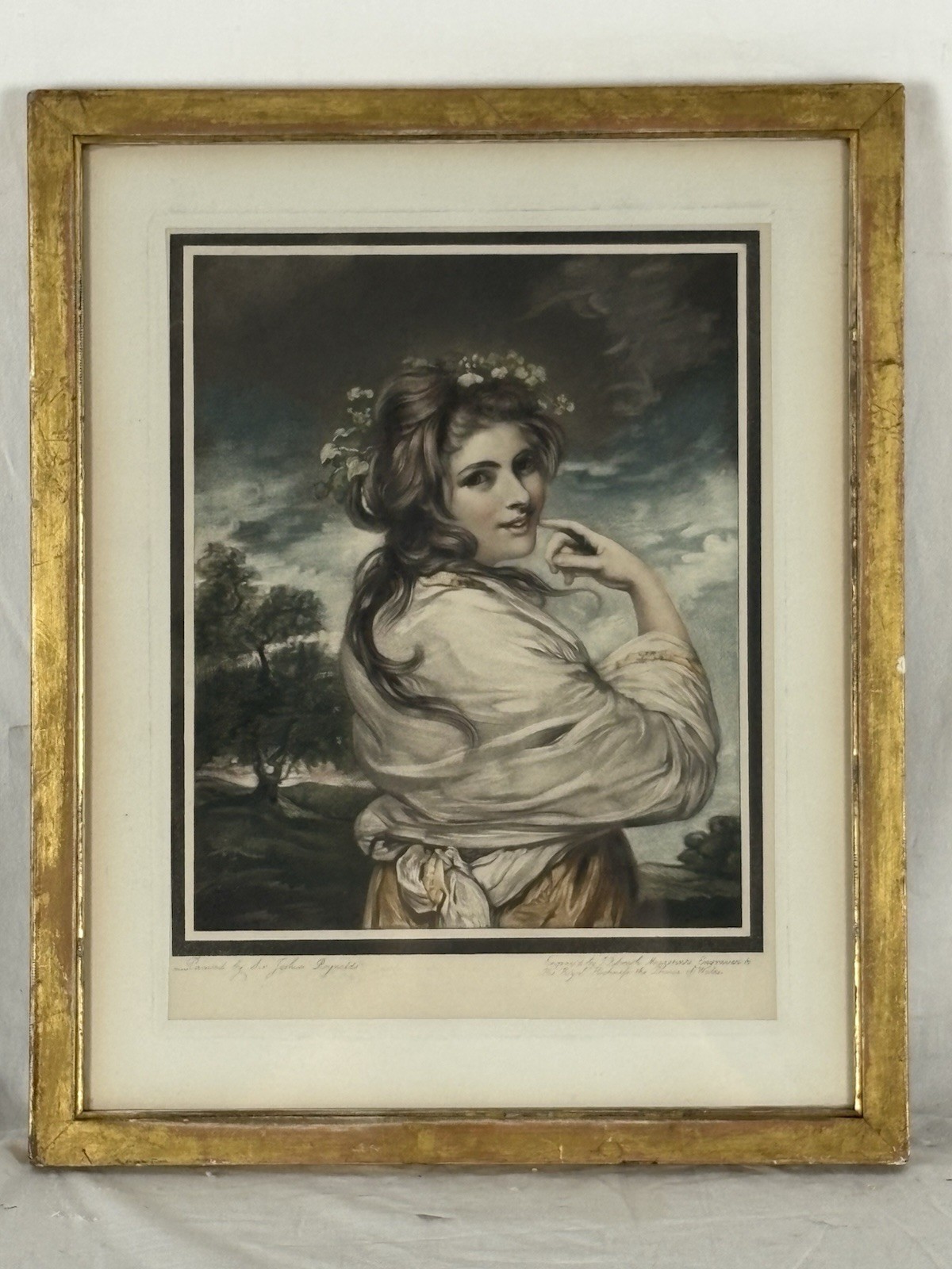 1784 Mezzotint Lady Hamilton as Bacchante by JR Smith after Reynolds