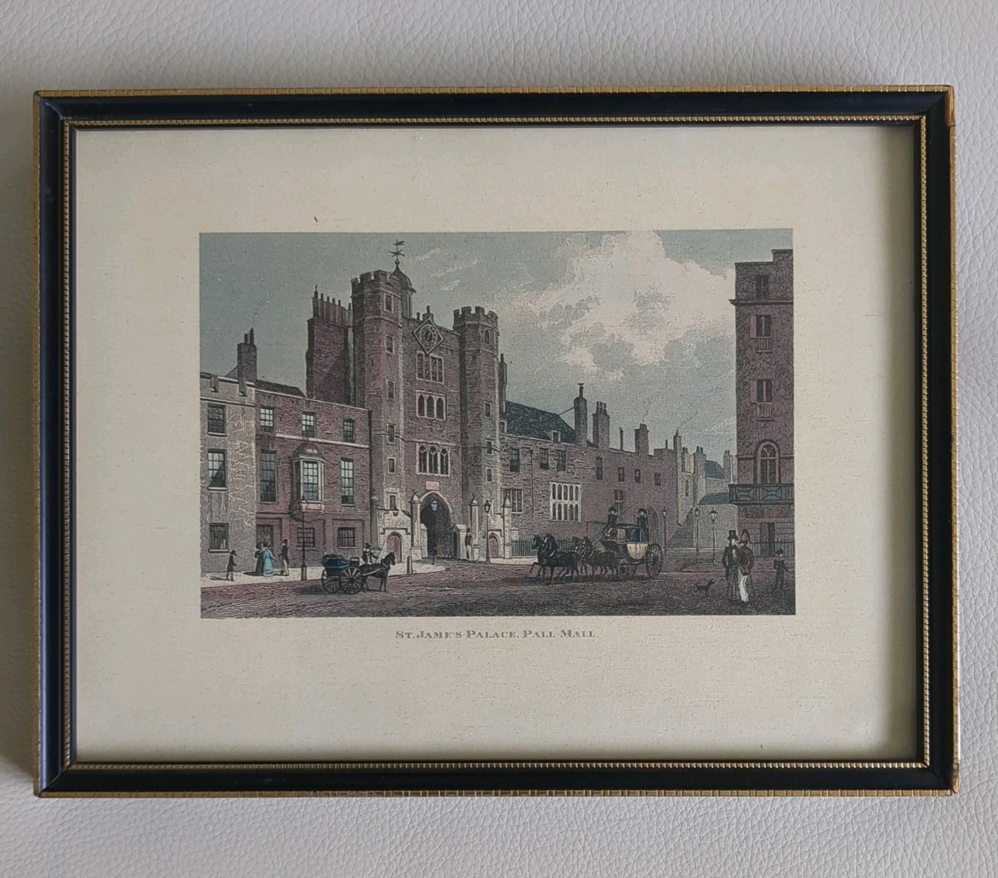 Framed Lithograph Brooks Brothers St. James’s Palace Pall Mall Lithograph H20 cm