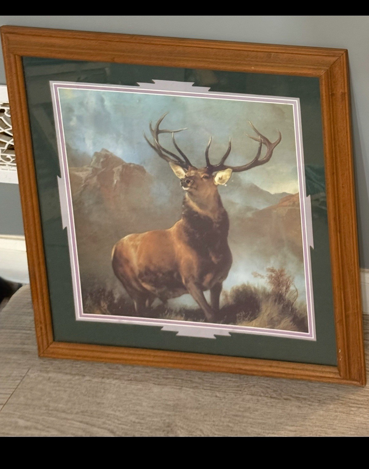Sir Edwin Landseer Deer Wildlife Print “Monarch of the Glen” Matted Framed 25 in