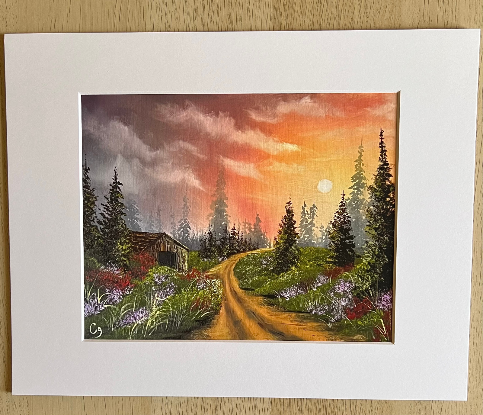 PATH THROUGH THE WOODS 8×10″ MATTED ORIGINAL ARTWORK PRINT