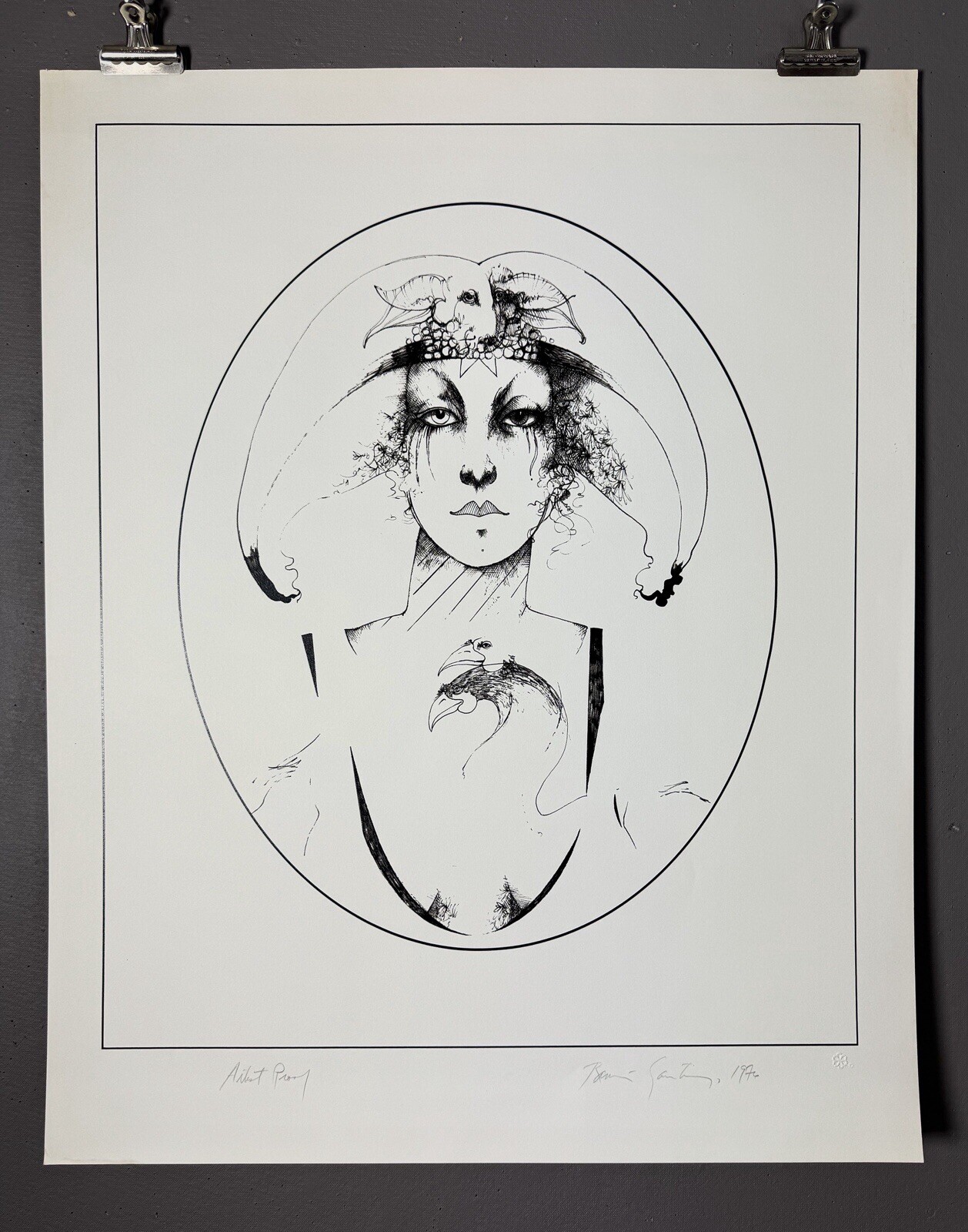 Ramon Santiago, Art Print, Hand-Signed & Dated 1976, Artist Proof