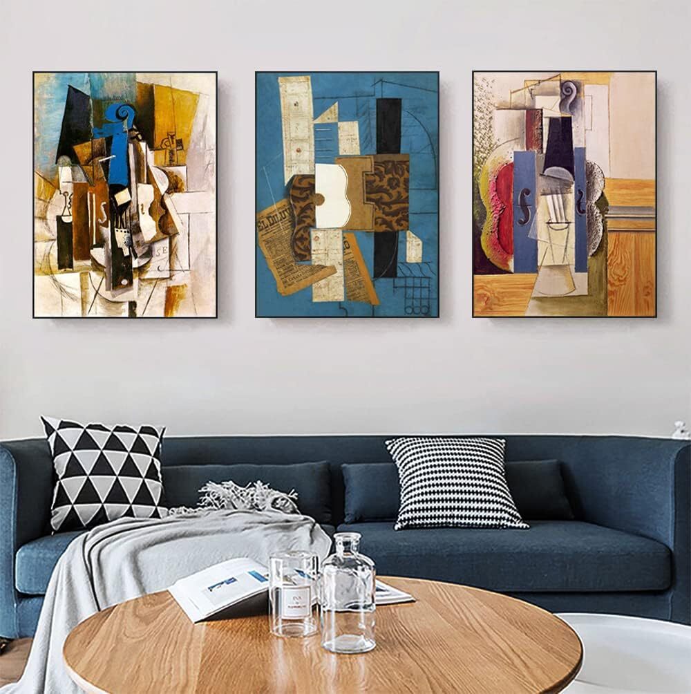 Framed Canvas Art Combo Painting 3 Pieces by Pablo Picasso 24″x32″Each Piece