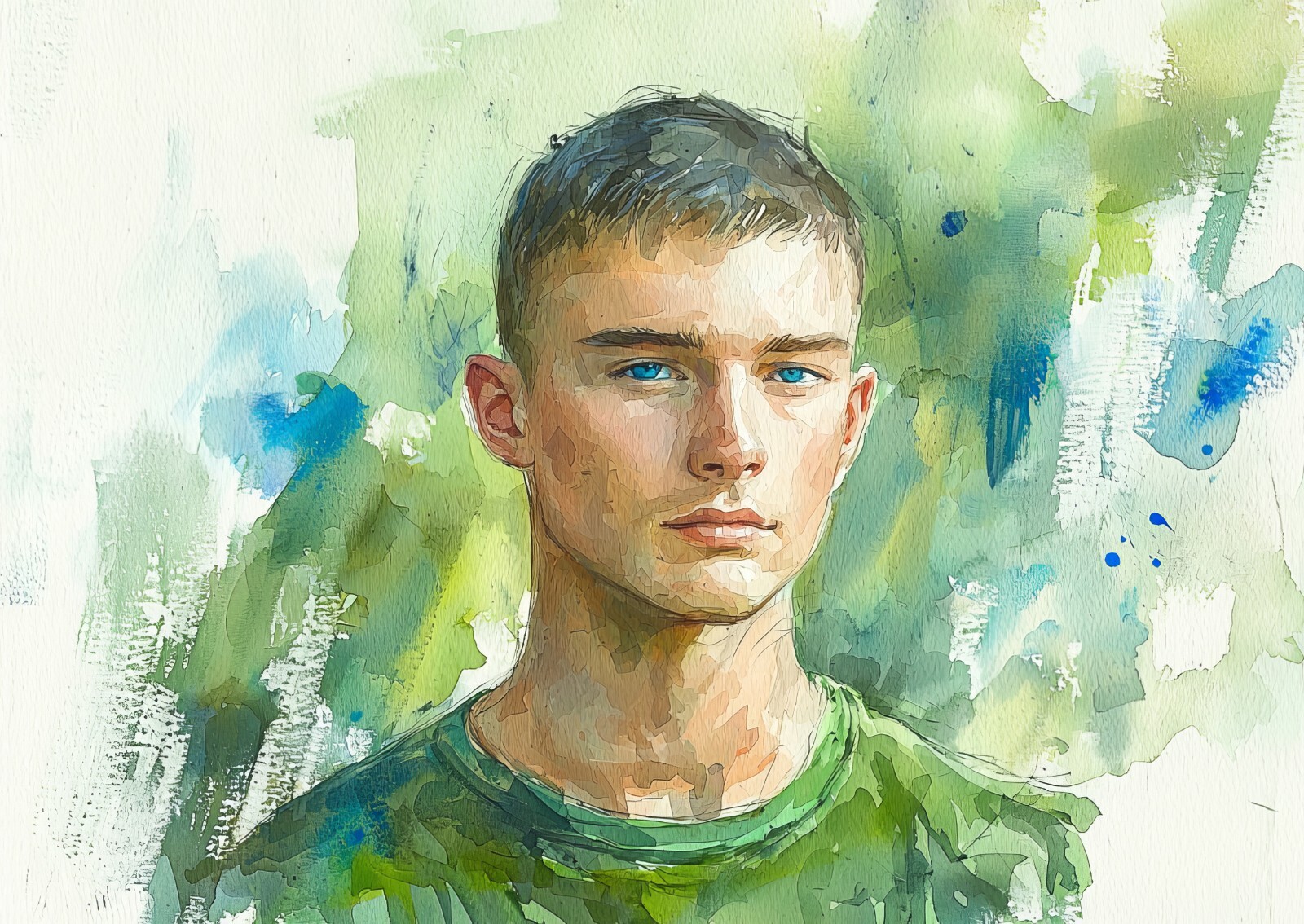 Handsome Young Man 5″x7″ Print on Matte Paper | Realistic Portrait Art