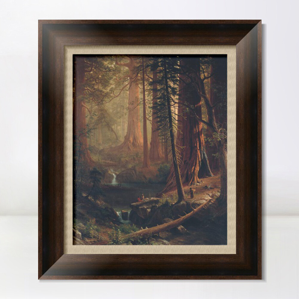 Framed Canvas Print Giant Redwood Trees of California 1874 by Albert Bierstadt