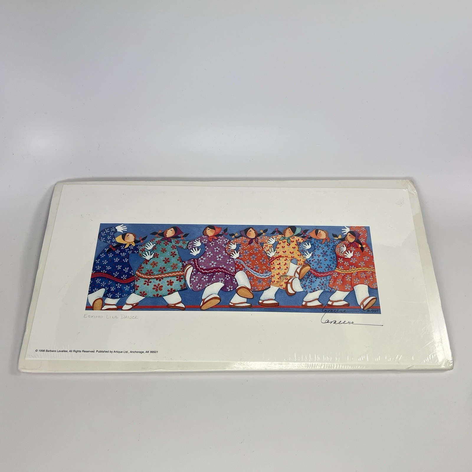 Barbara Lavallee Print “Eskimo Line Dance” 1998 Alaska 6×12”