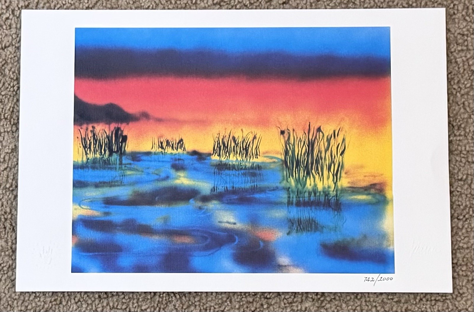 Jerry Garcia Art Print WETLANDS I Lithograph #742/1000 Grateful Dead Band Singer