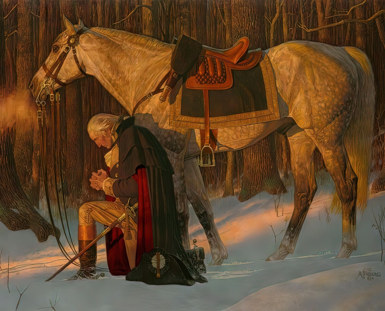 PRAYER AT VALLEY FORGE Arnold Friberg 16″X20″ GLOSSY POSTER PRINT