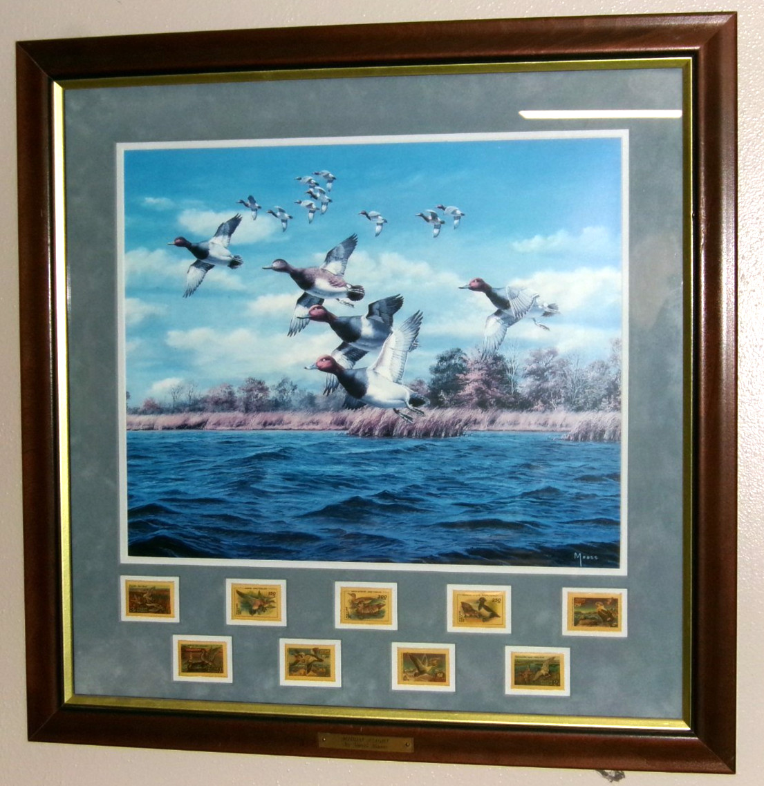 MIDDAY FLIGHT by David Maass Print Postal Commemorative Society Framed 22.75″