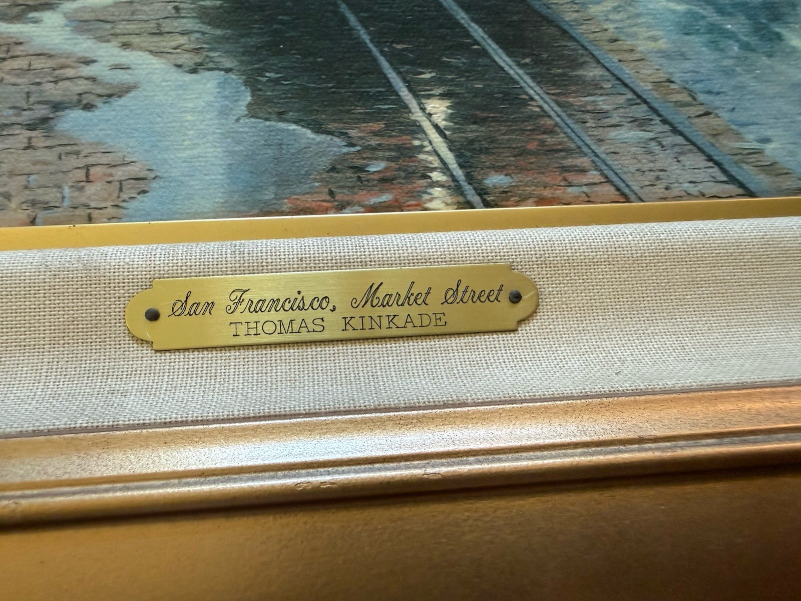 San Francisco Market Street Thomas Kinkade Gold Frame 1994 Numbered Canvas