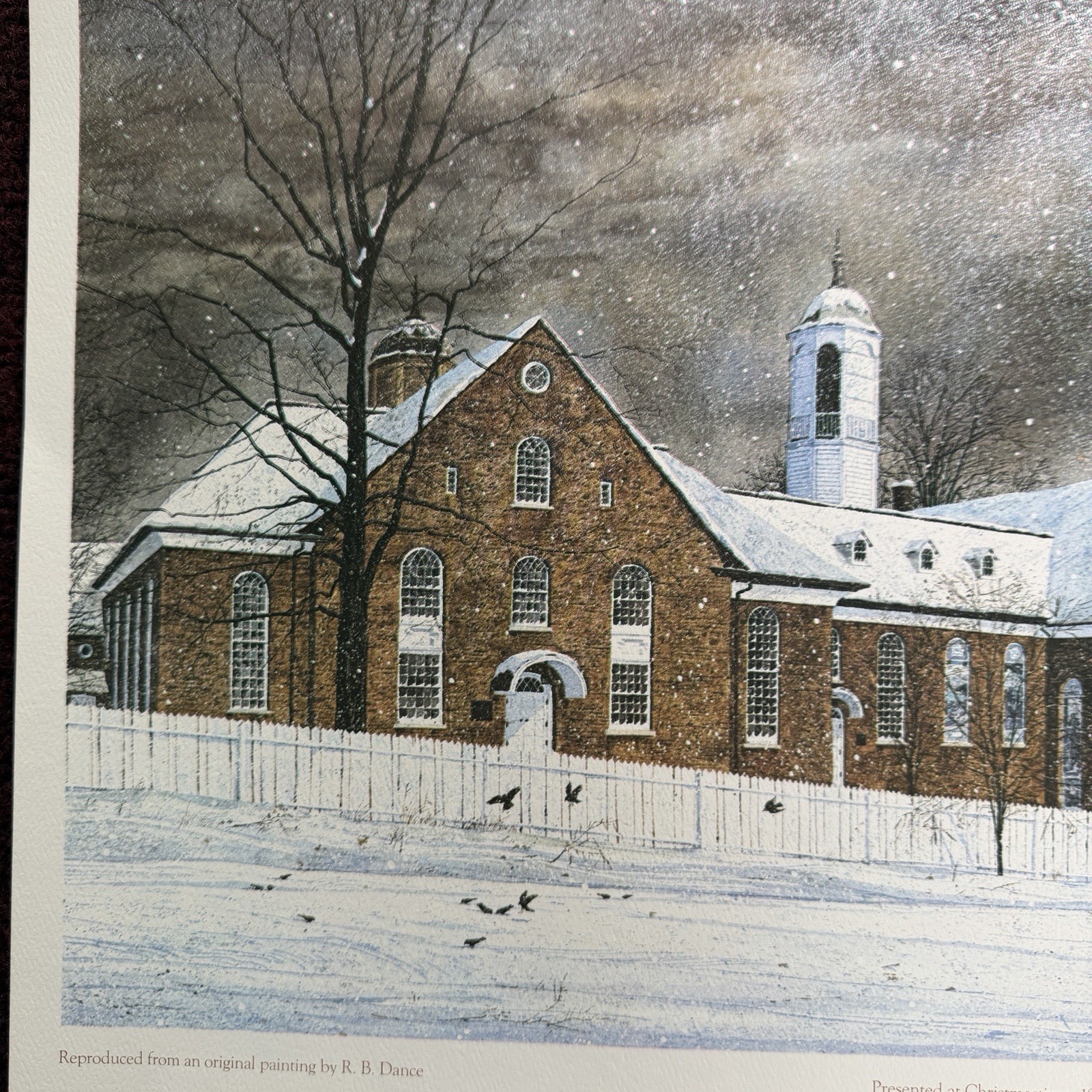 1971 Home Moravian Church Winston-Salem North Carolina NC Painting Print Integon
