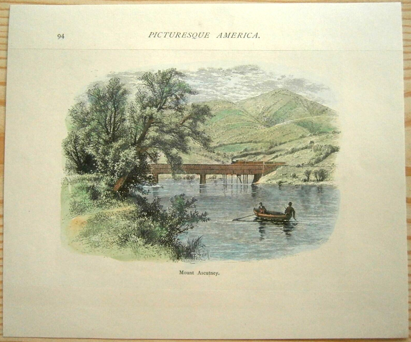 1872 Bryant print CONNECTICUT RIVER VALLEY: MOUNT ASCUTNEY, VERMONT, #94