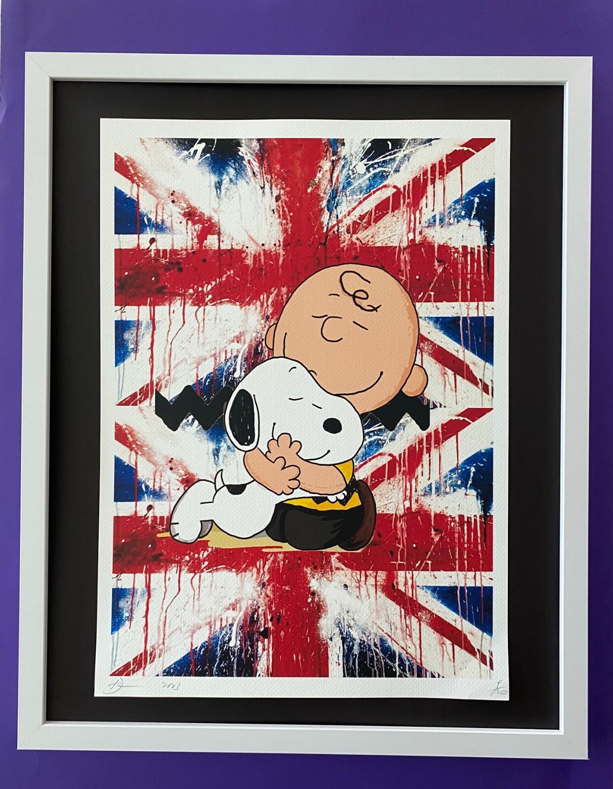🔥Death NYC Large Framed 16x20in Pop Art COA Snoopy Schultz Peanuts UK