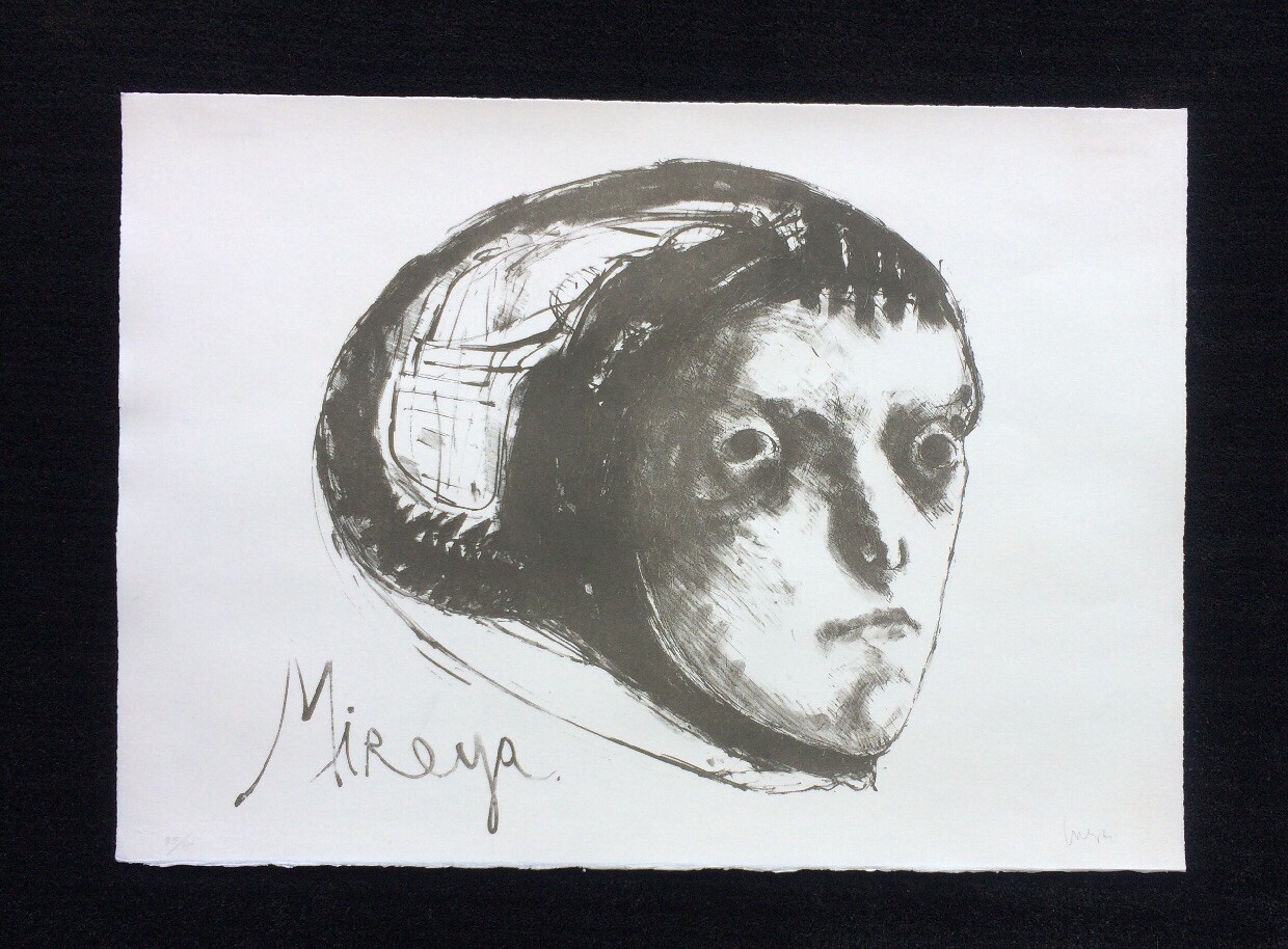 Jose Luis Cuevas lithograph “Portrait of Mireya” ~ Recollections of Childhood