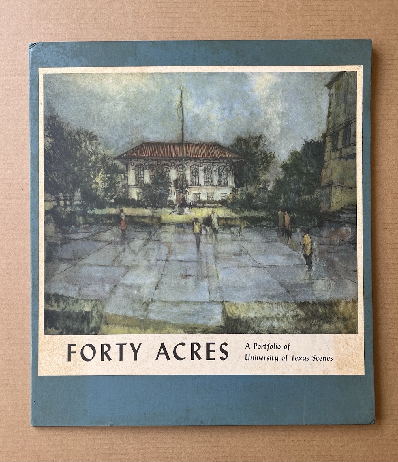 1958 Forty Acres Portfolio University of Texas Scenes 8 Plates Vintage ~ 16x18in