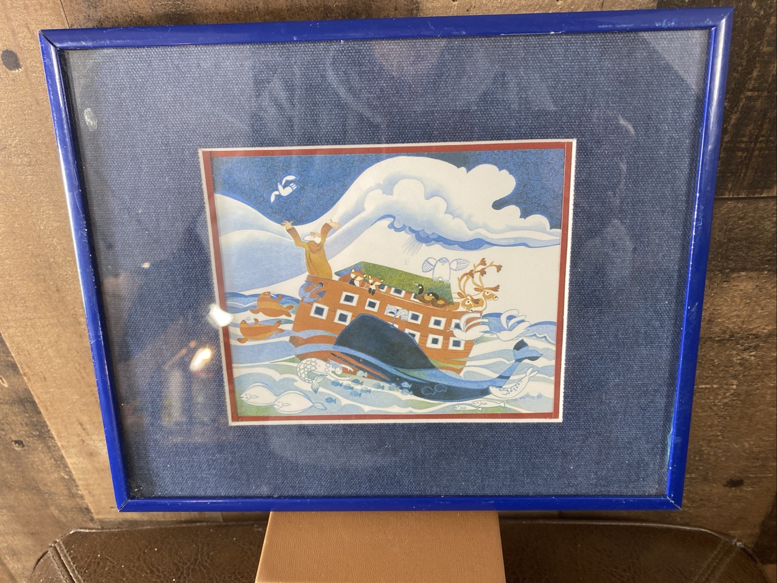 Rie Munoz “Ark in Alaska” Art Print – Professionally Framed Damaged Glass Vtg