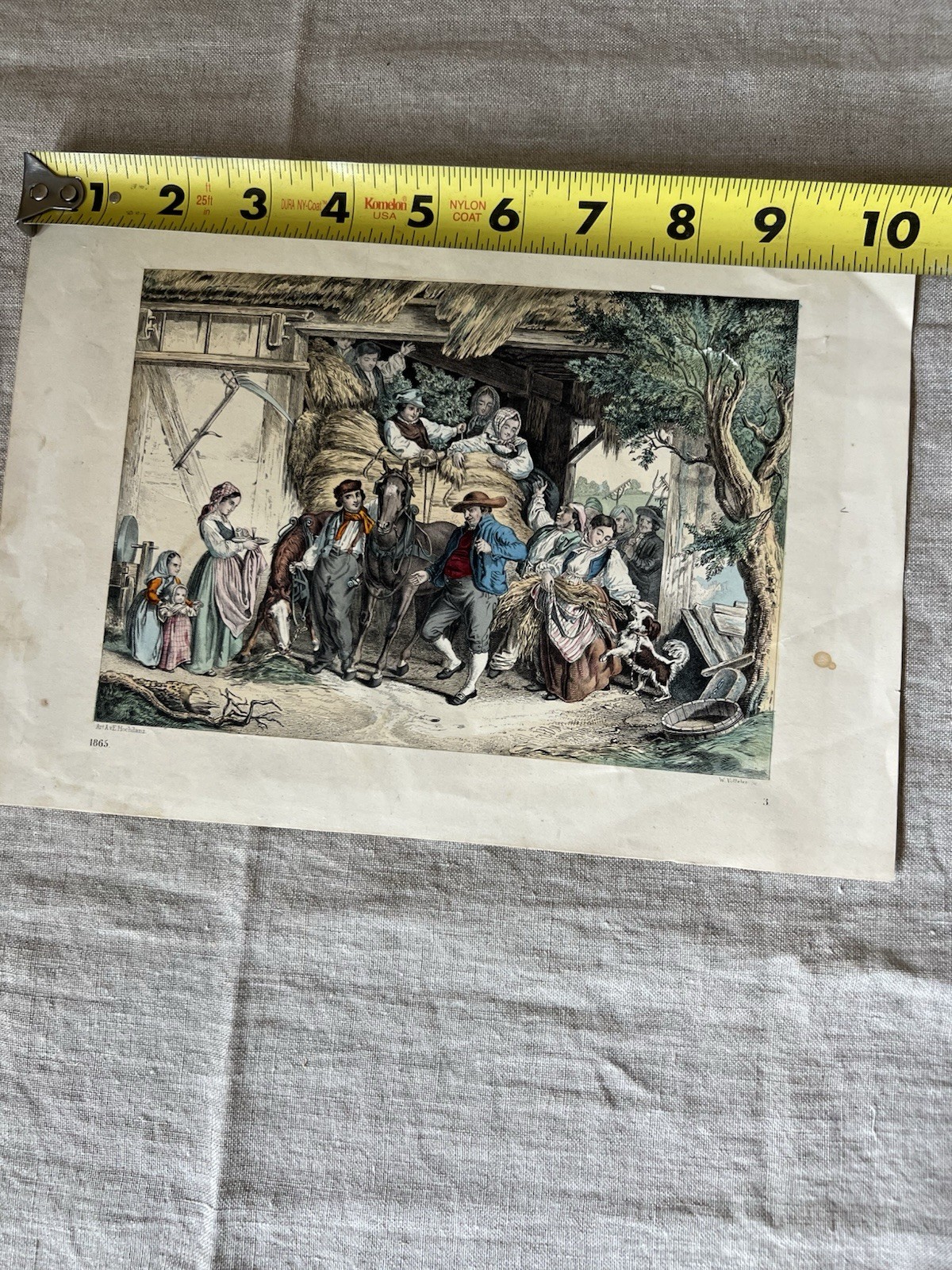 Antique Print Of Swedish Farmers 1865