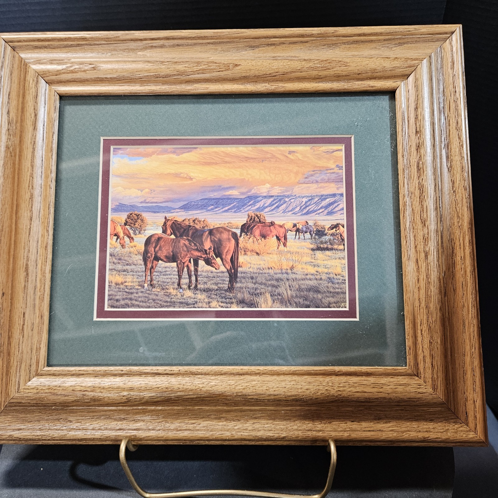 Tim Cox Quiet Time Horses Western Cowboy Art Print Matted Framed