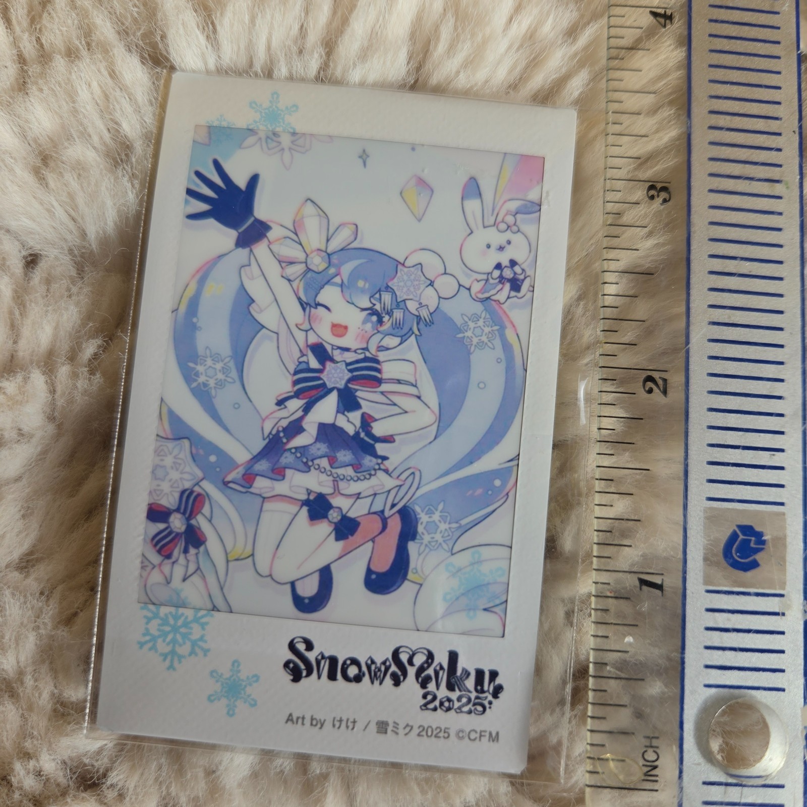 Used Snow Miku 2025 Polaroid Illustration けけ or みすみ Anime Vocaloid Mini Print