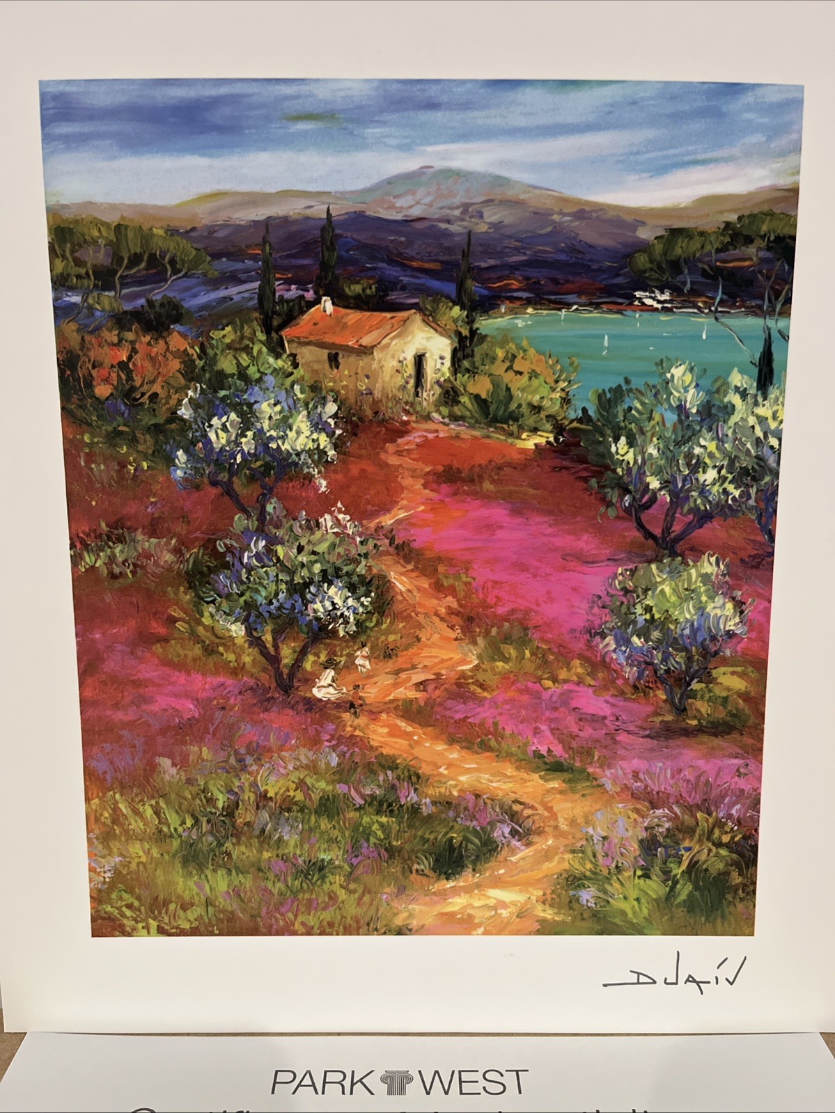 Seriolithograph by Duaiv “Arrivee au Lac” with COA Signed in Plate