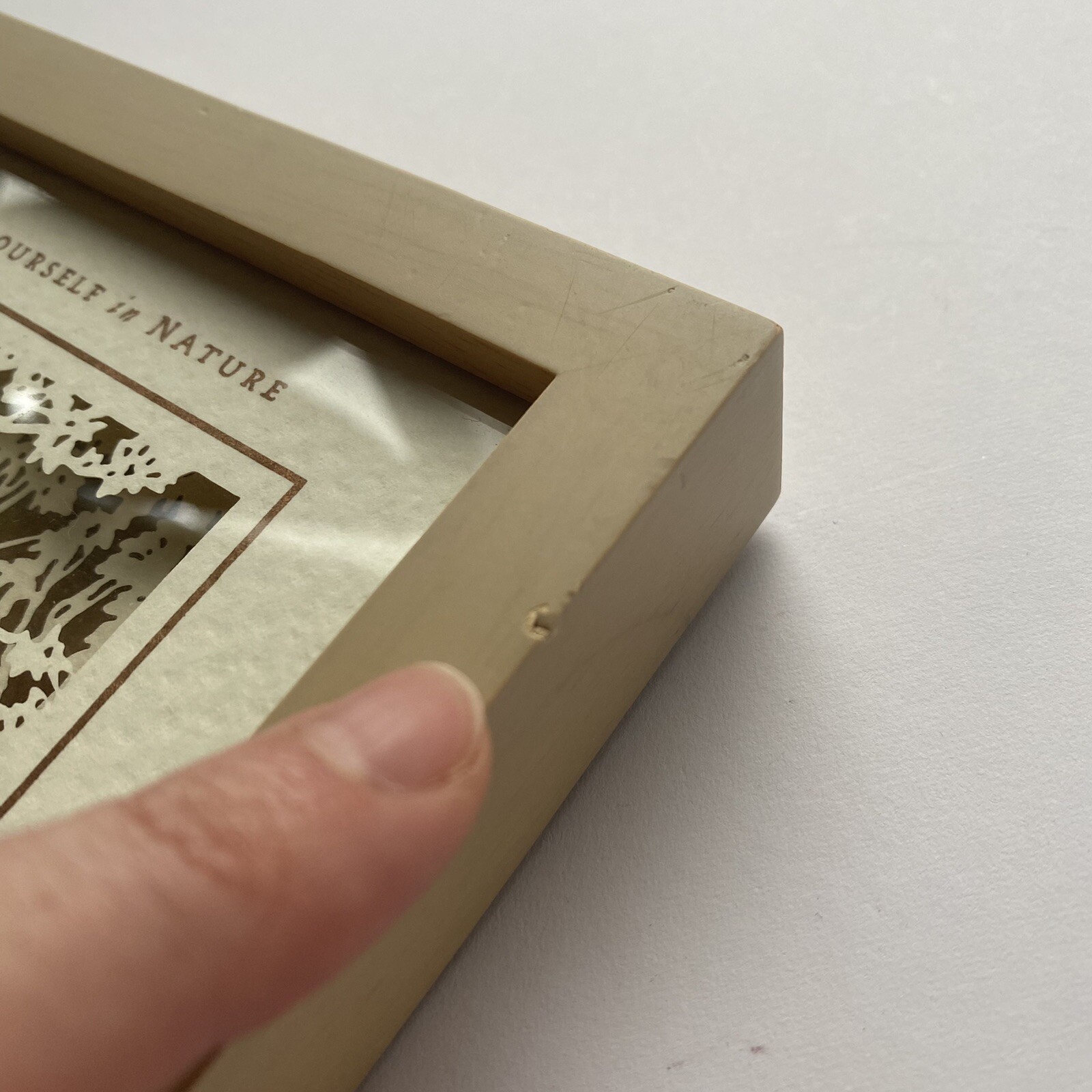 “Lose Yourself In Nature..” Silhouette Paper Cut-Out Framed Shadow Art 5-5/8″