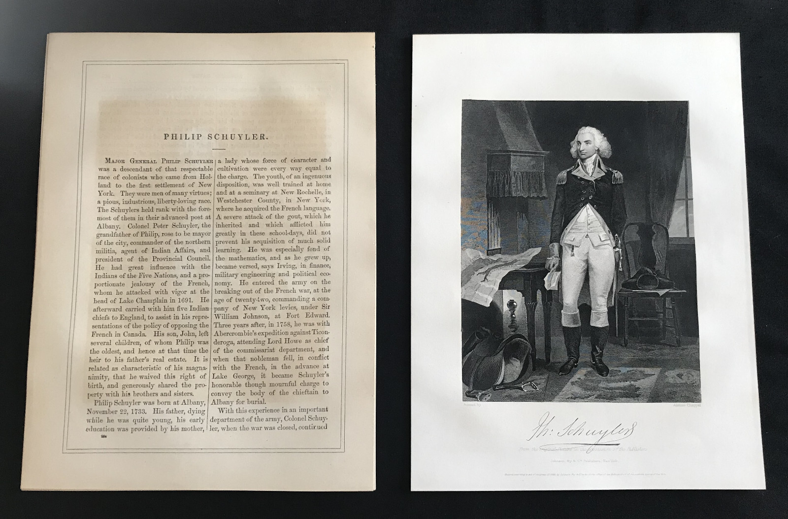 steel engraving Schuyler John Philip Albany NY Am Rev Maj Gen Senator delegate 3