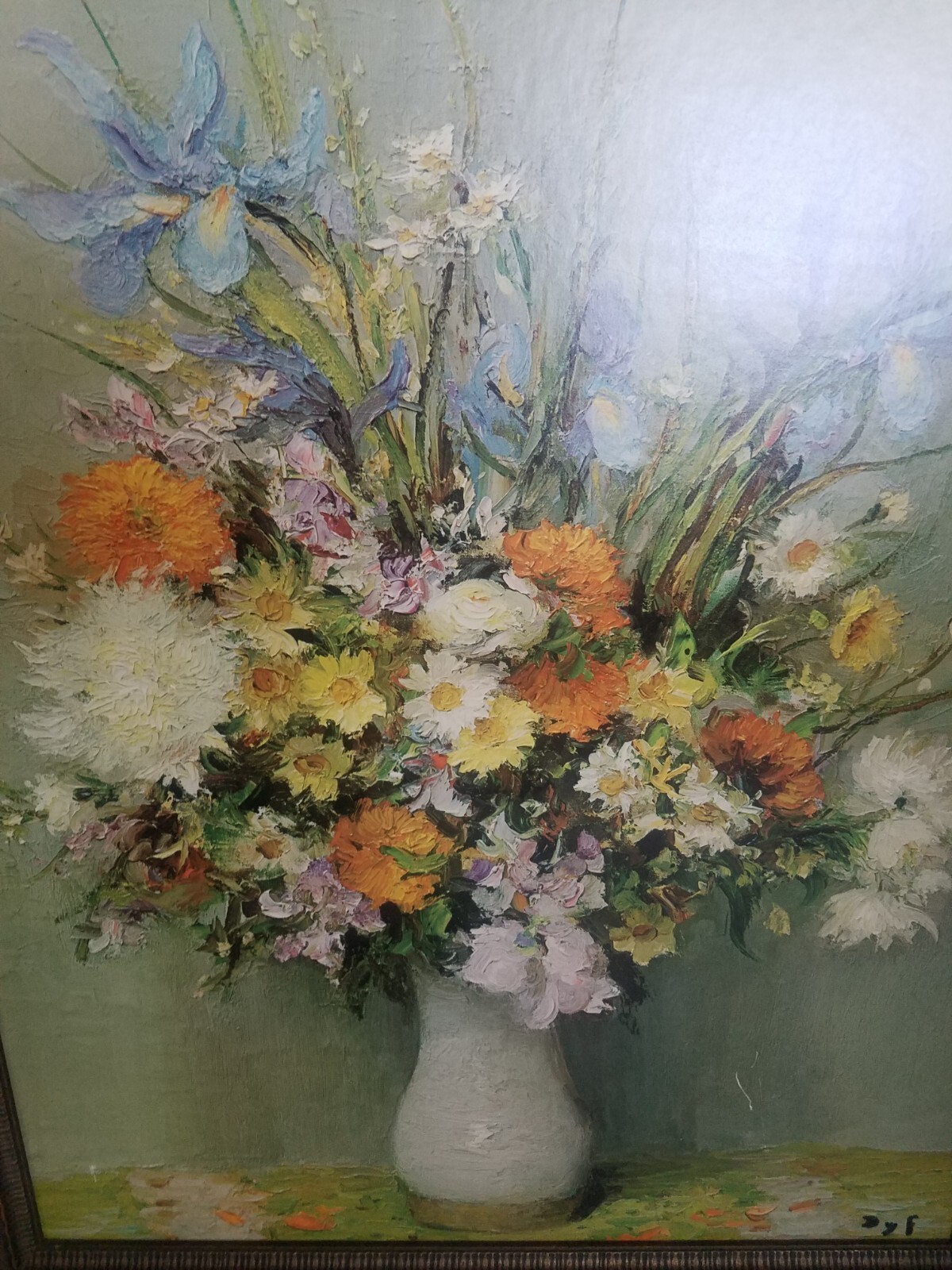 Marcel Dyf Still Life Wildflowers In Vase ,Signed Framed Lithograph 28″×24.5″×1