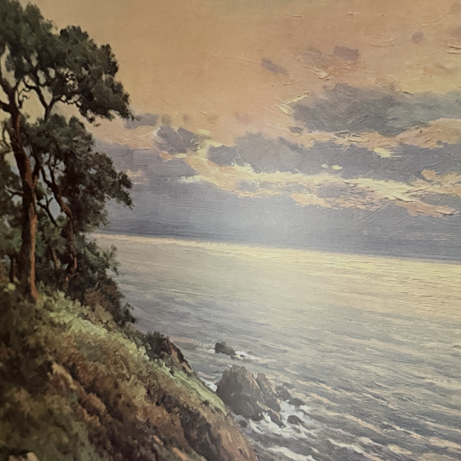 Robert Wood Pacific Coast Art Print Vintage Litho Large 38×25.5” Landscape 1983
