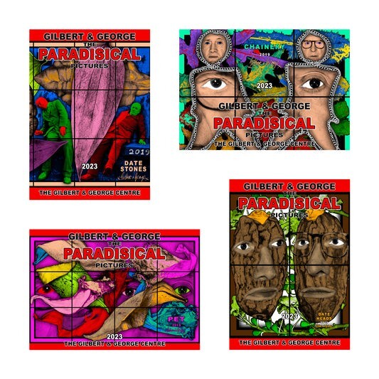 NEW Set of Four Signed Posters GILBERT AND/& GEORGE Paradisical Pictures, 2023