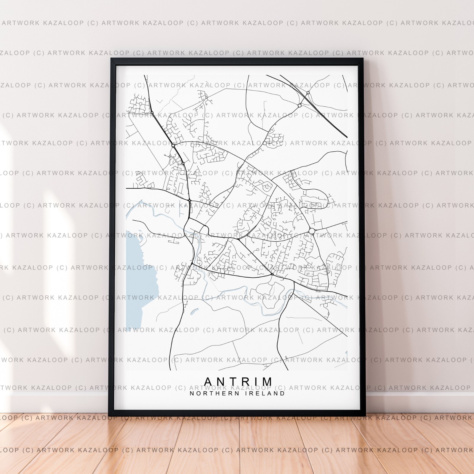 Antrim Northern Ireland Map Poster Print Unframed Minimal Urban Wall Art Antrim