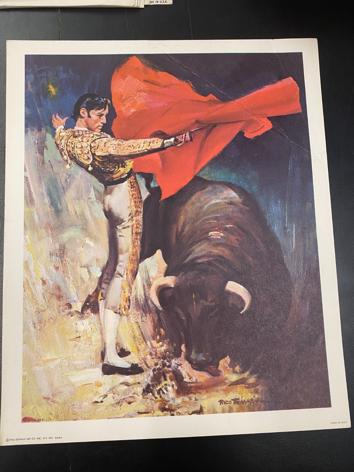 Bullfighter Lithograph 1966 Donald Art Company