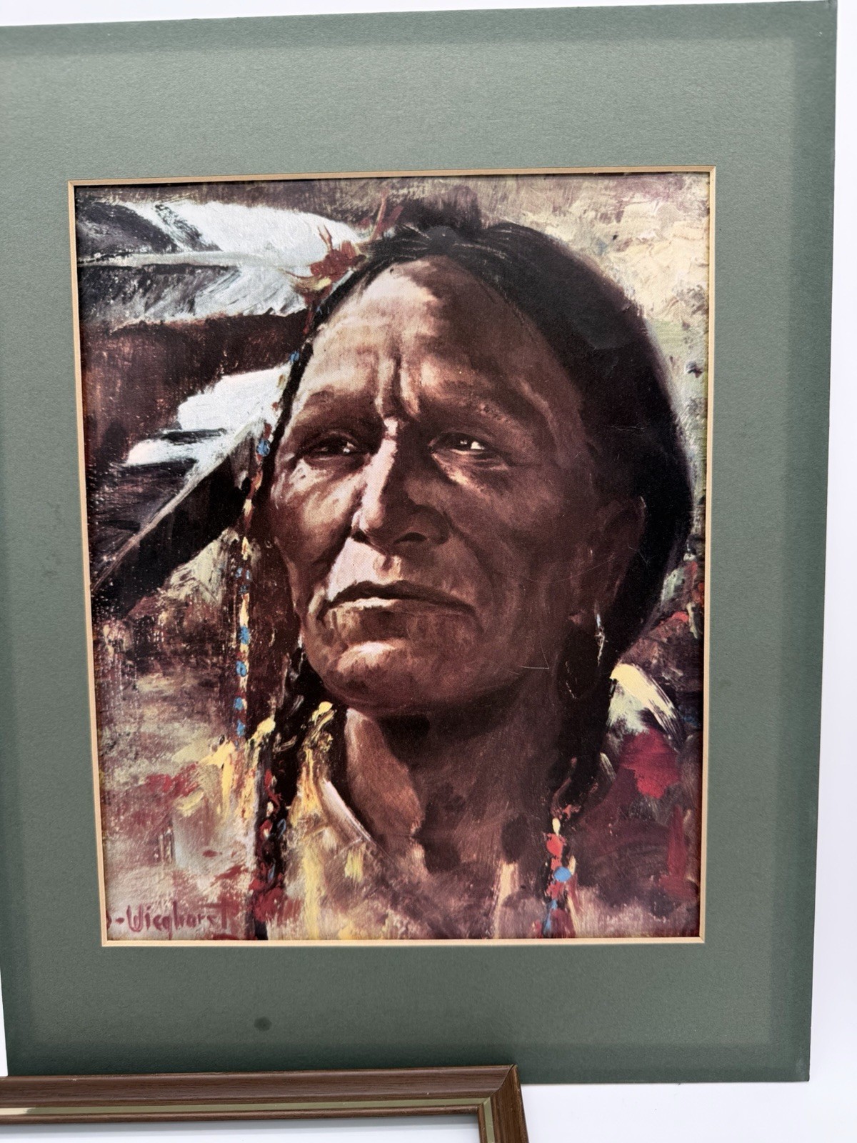 Olaf Wieghorst Western Art Print Set of 2 Framed Cavalry & Blackfoot Indian Deco
