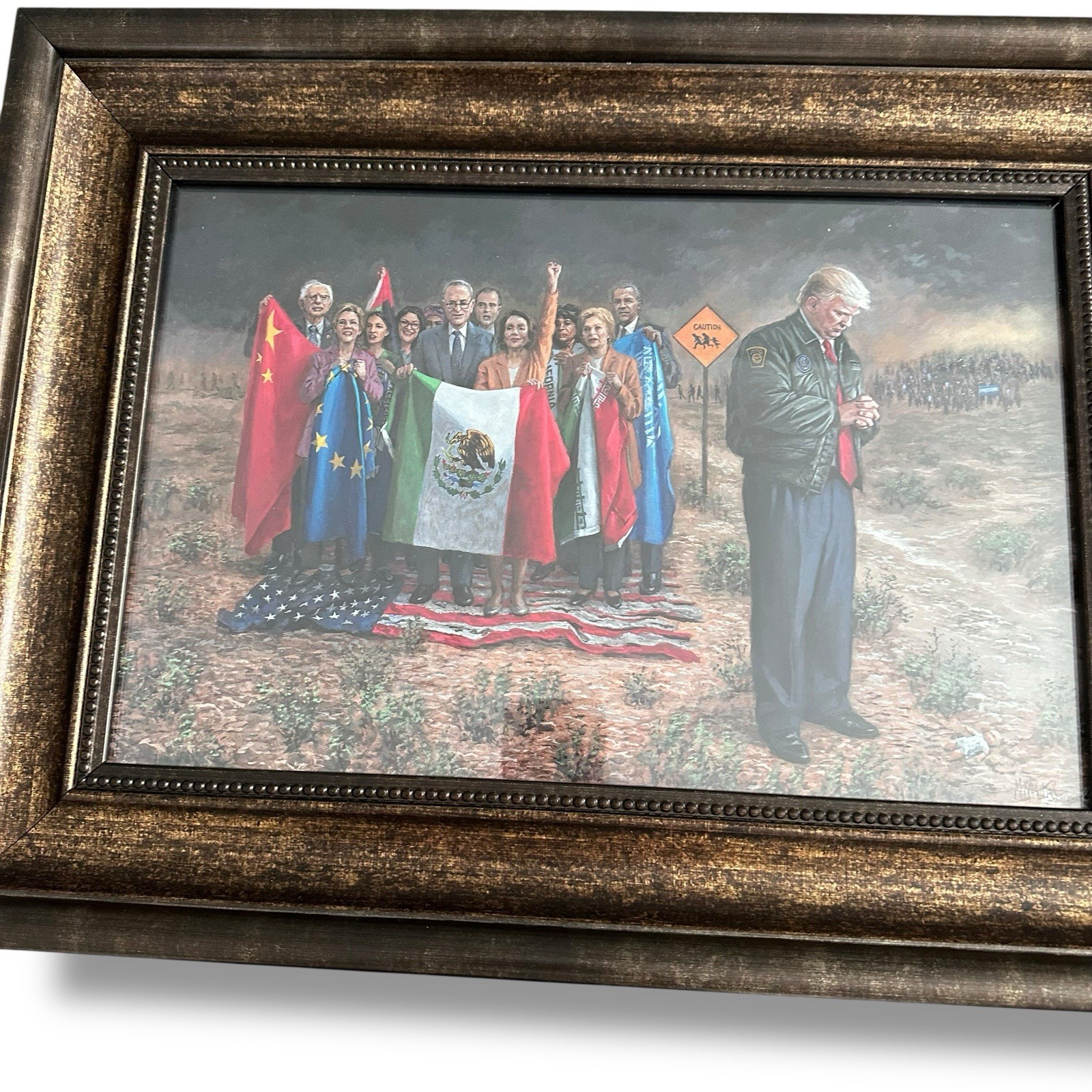Jon McNaughton NATIONAL EMERGENCY Trump Mexico Border Artwork Print Framed