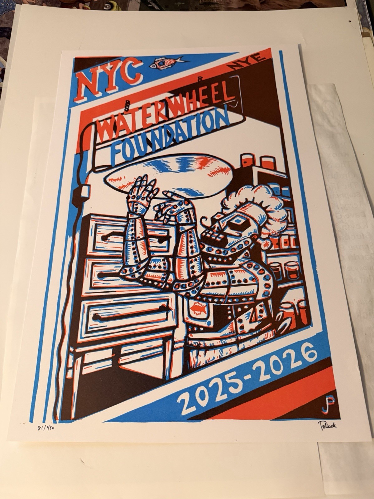 NYC Waterwheel Foundation 2025-2026 Pop Art Print Signed Numbered Pollock