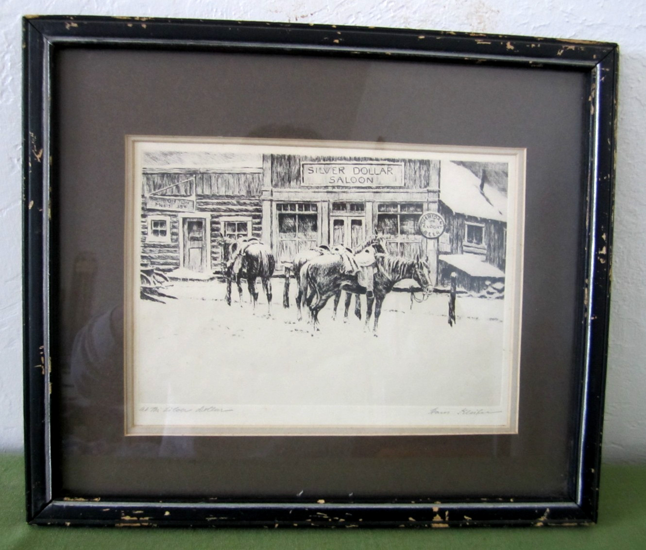 Hans Kleiber (1887-1967) Pencil Signed Framed Western Horse Scene Etching Print