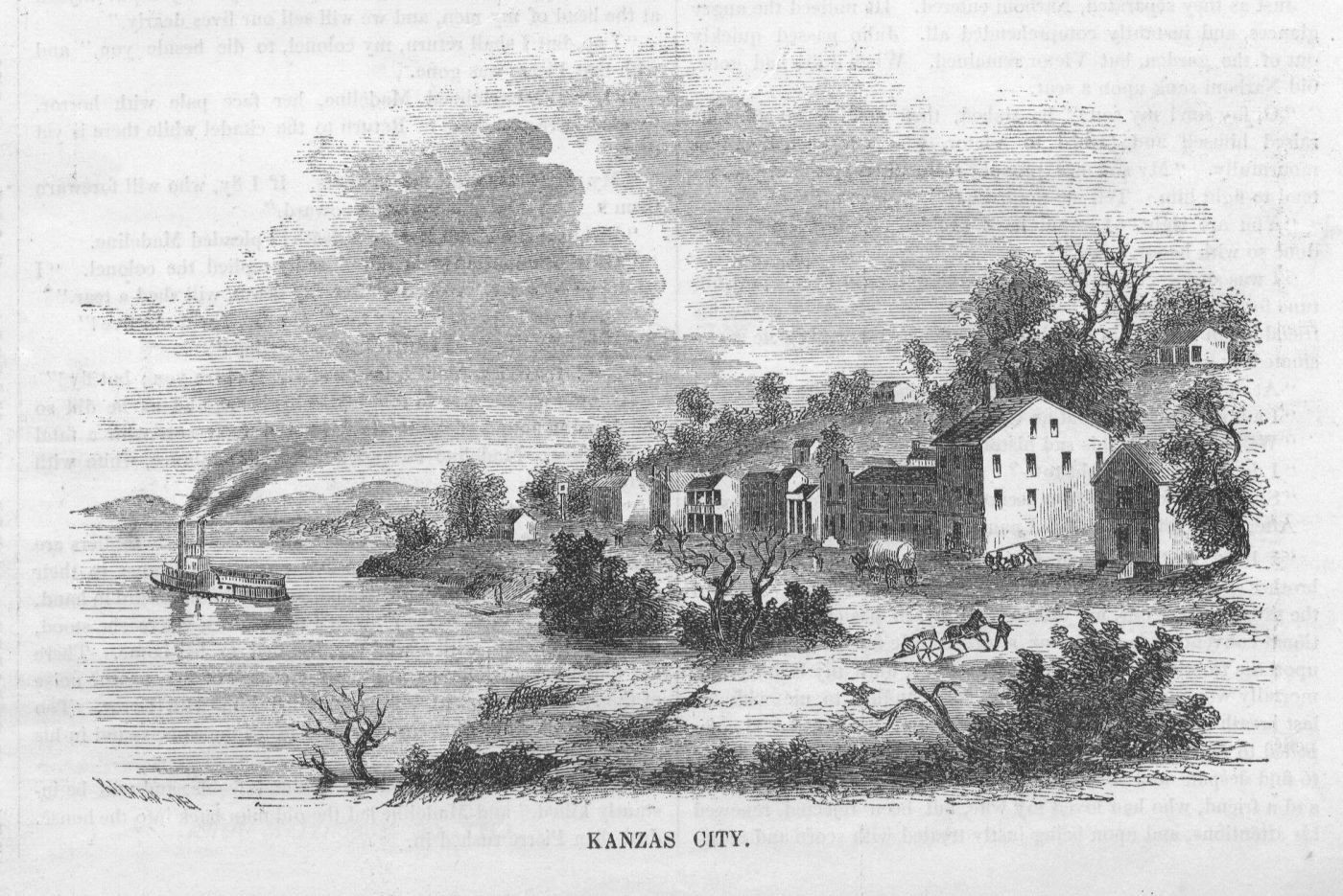 Kanzas City, Jackson County, Missouri – Train & Co Warehouse – Squaw Rock -1855