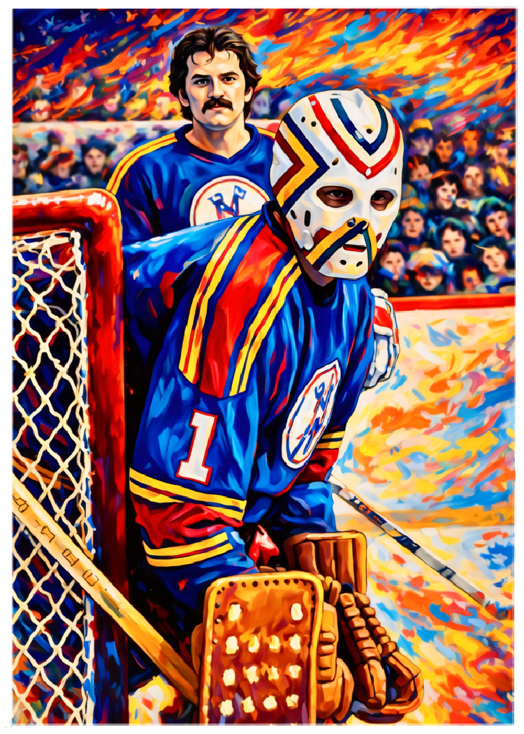 DENIS HERRON * Kansas City Scouts * HOCKEY * Illustrated Art Card * ATC ACEO