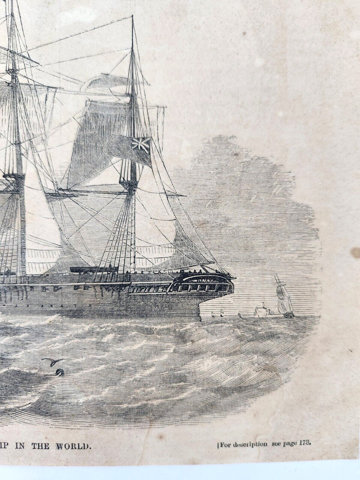 Himalaya Steamship Sailing Ships Gleasons Pictorial Antique Print Art