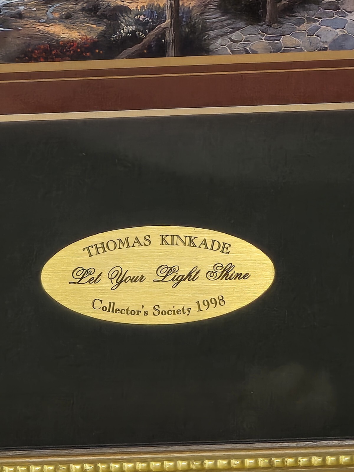 Vintage Thomas Kinkade Let Your Light Shine Collectors Society 1998 COA 11×11