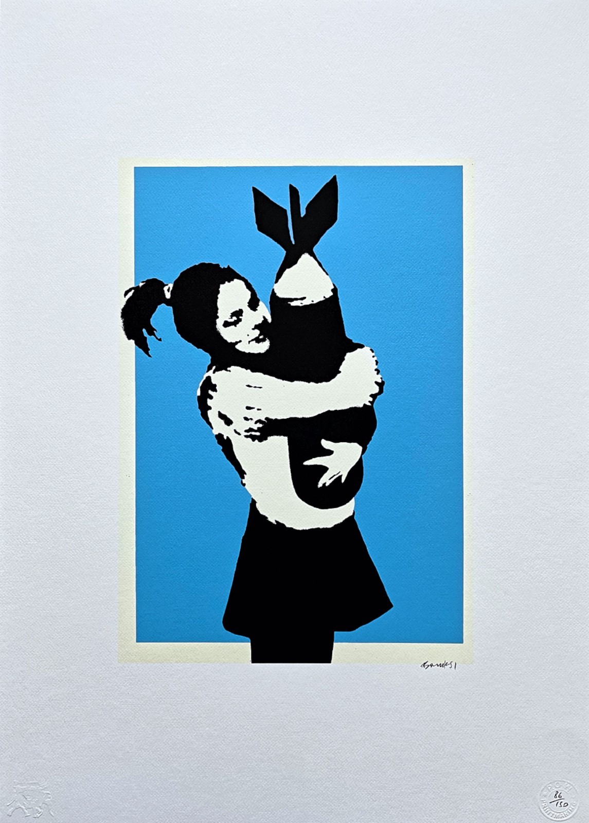 BANKSY – Bomb Love – numbered edition 86/150, 50×70 cm (19,7×27,6 in)