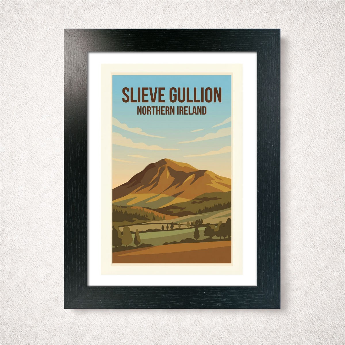 Slieve Gullion, Northern Ireland Travel Poster Giclee Art Print