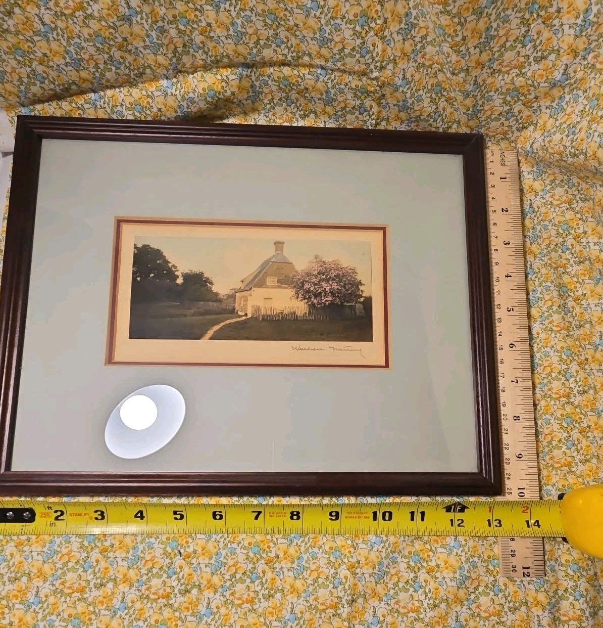 Vintage Wallace Nutting, “Cottage” Print Signed #5589 Matte & Frame Hand Colored