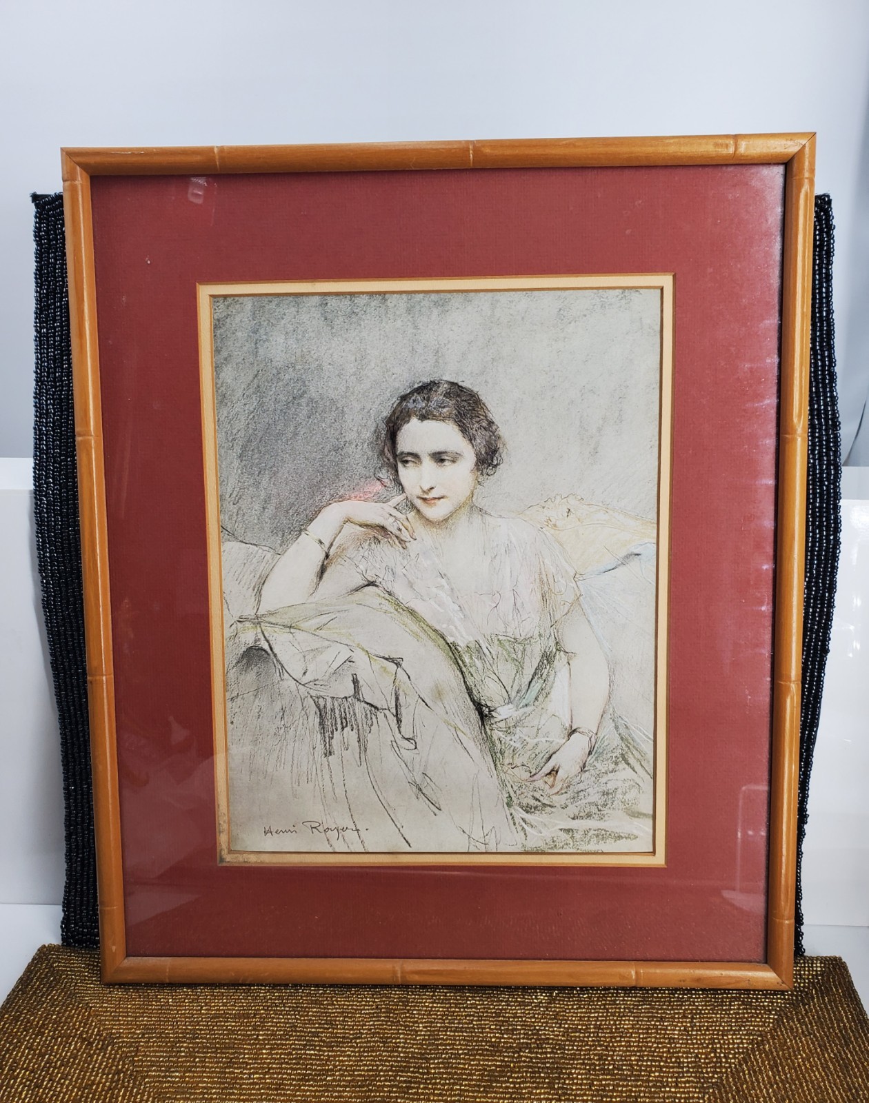 Vintage Henri Royer Portrait Print – Early 20th Century French Illustration (B2)