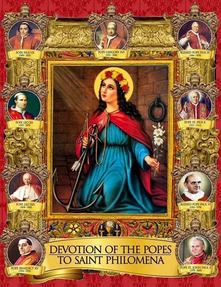 Catholic ST SAINT Philomena DEVOTION OF THE POPES 8×10″ Made in USA ULTRA PRINT