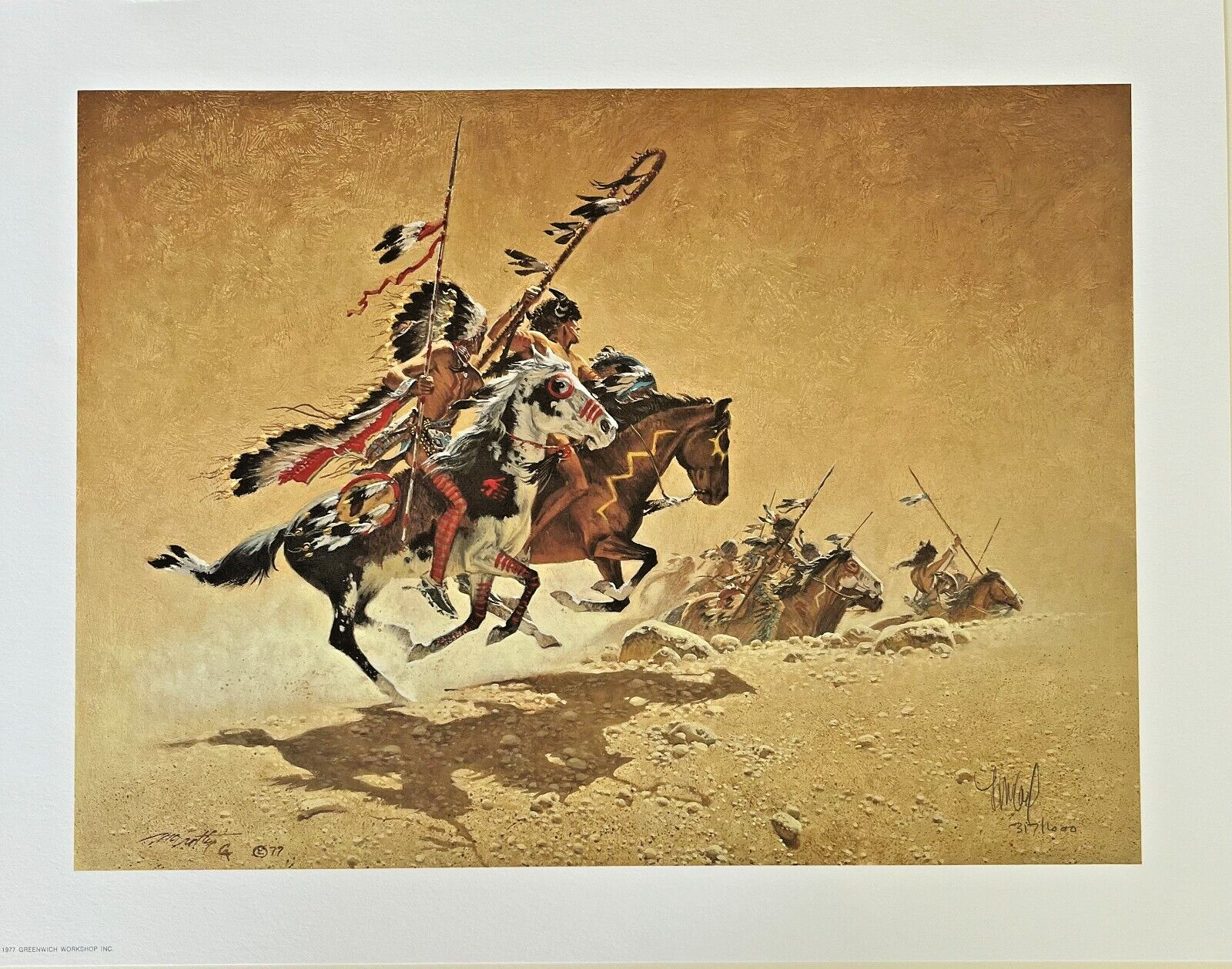 Frank McCarthy signed/numbered Native American print “On the Warpath”