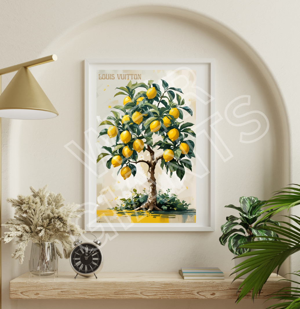 LOUIS VUITTON Lemon Tree 11×17 Art Print (Home Decor, Luxury Art, Aesthetic)