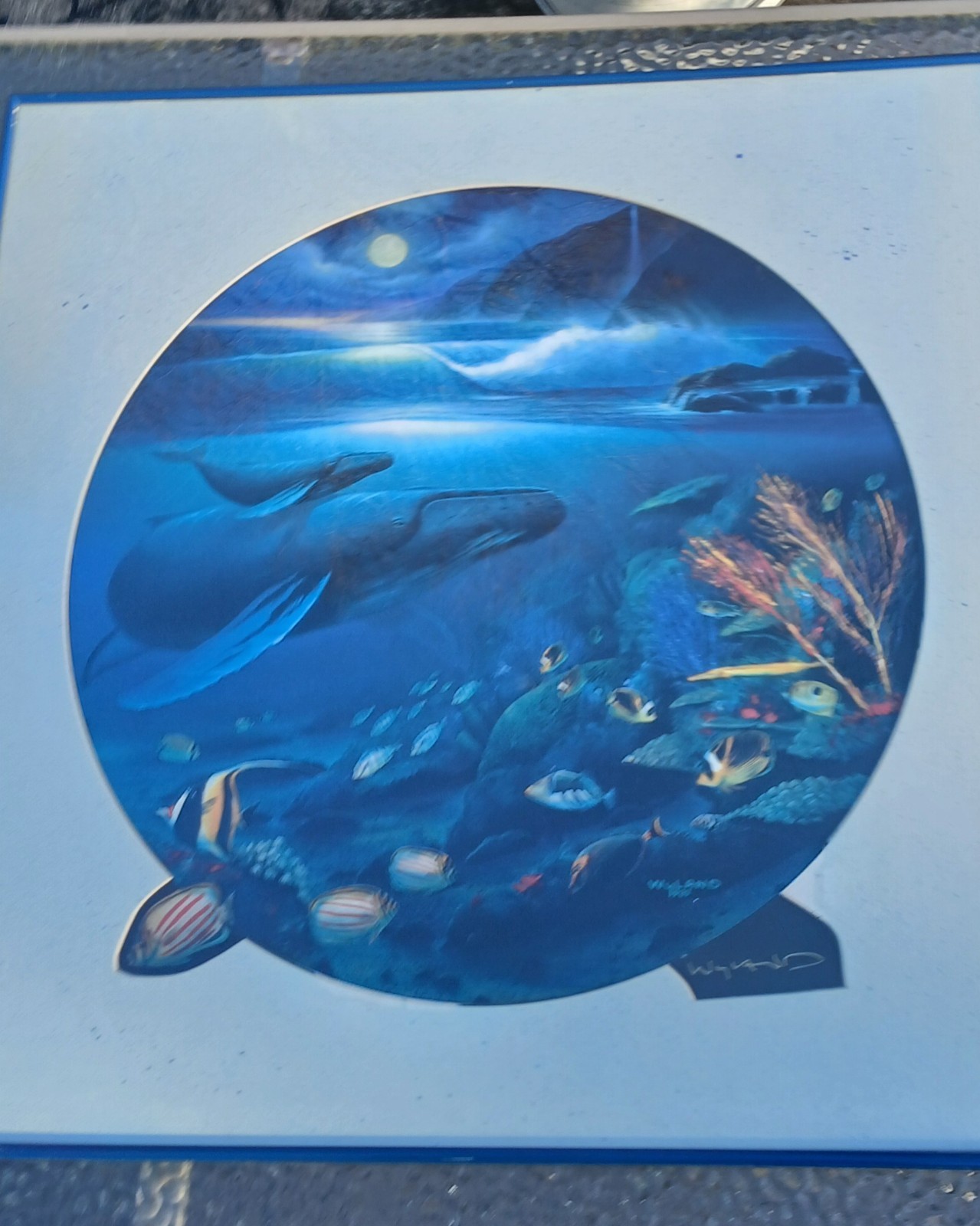 Islands By Wyland Fine Art Print Whales Hawaii Signed 1989 Framed Matted Huge