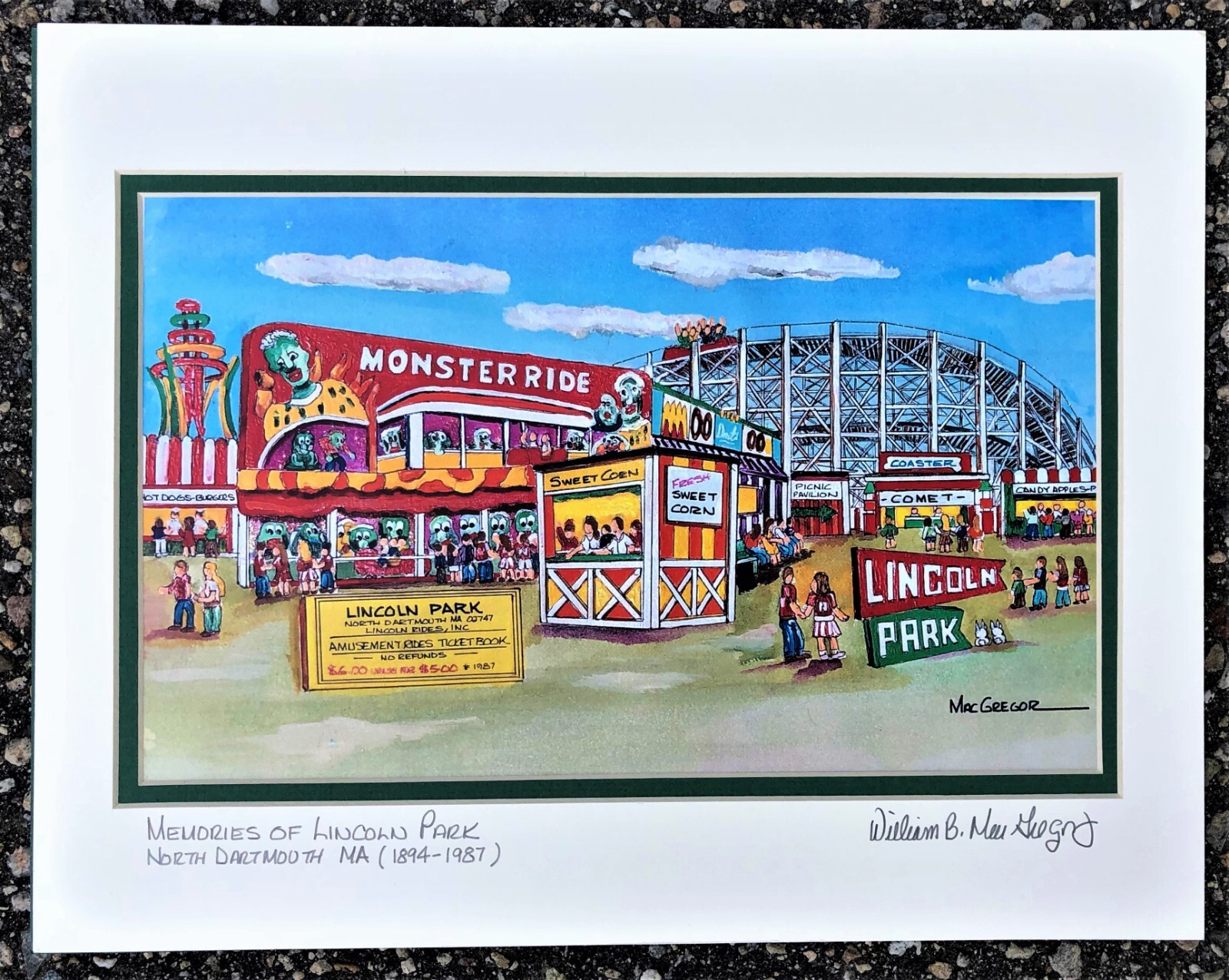 LINCOLN PARK art print Amusement North Dartmouth Monster House Ballroom Carousel
